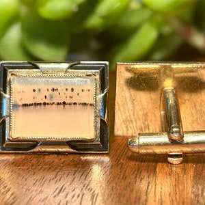 Vintage Cufflinks Mid Century Modern Mens Jewelry Retro Gift Lux Art Glass Cuff Link