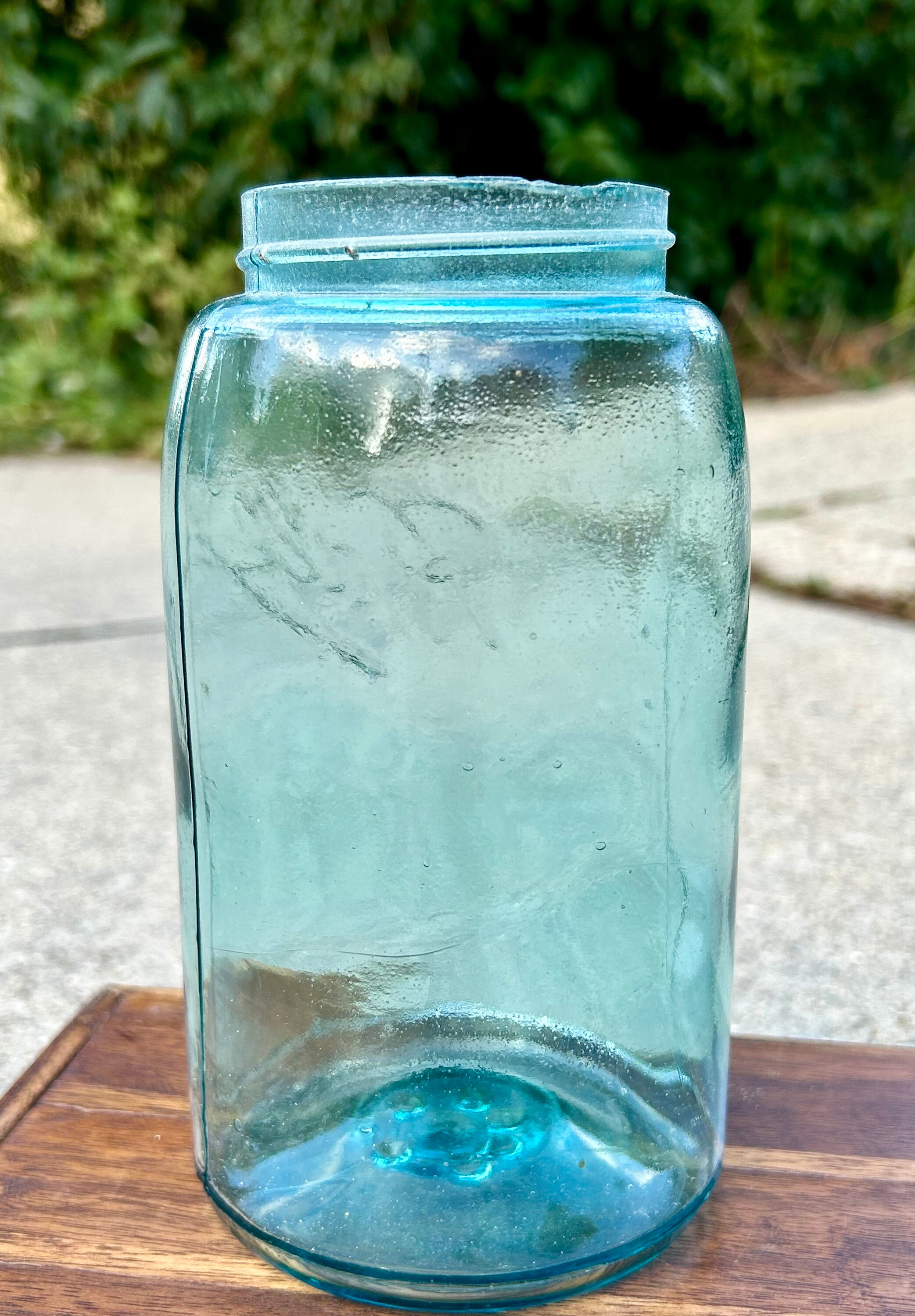 Antique Ball Mason Jar Blue Glass Quart Jar Tin Lid Early Etsy