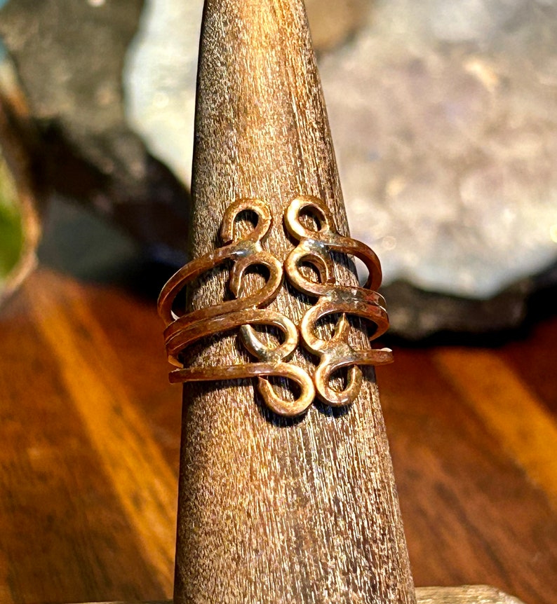 Handmade Copper Ring Vintage Retro Jewelry Unisex Gender Neutral Accessories image 10