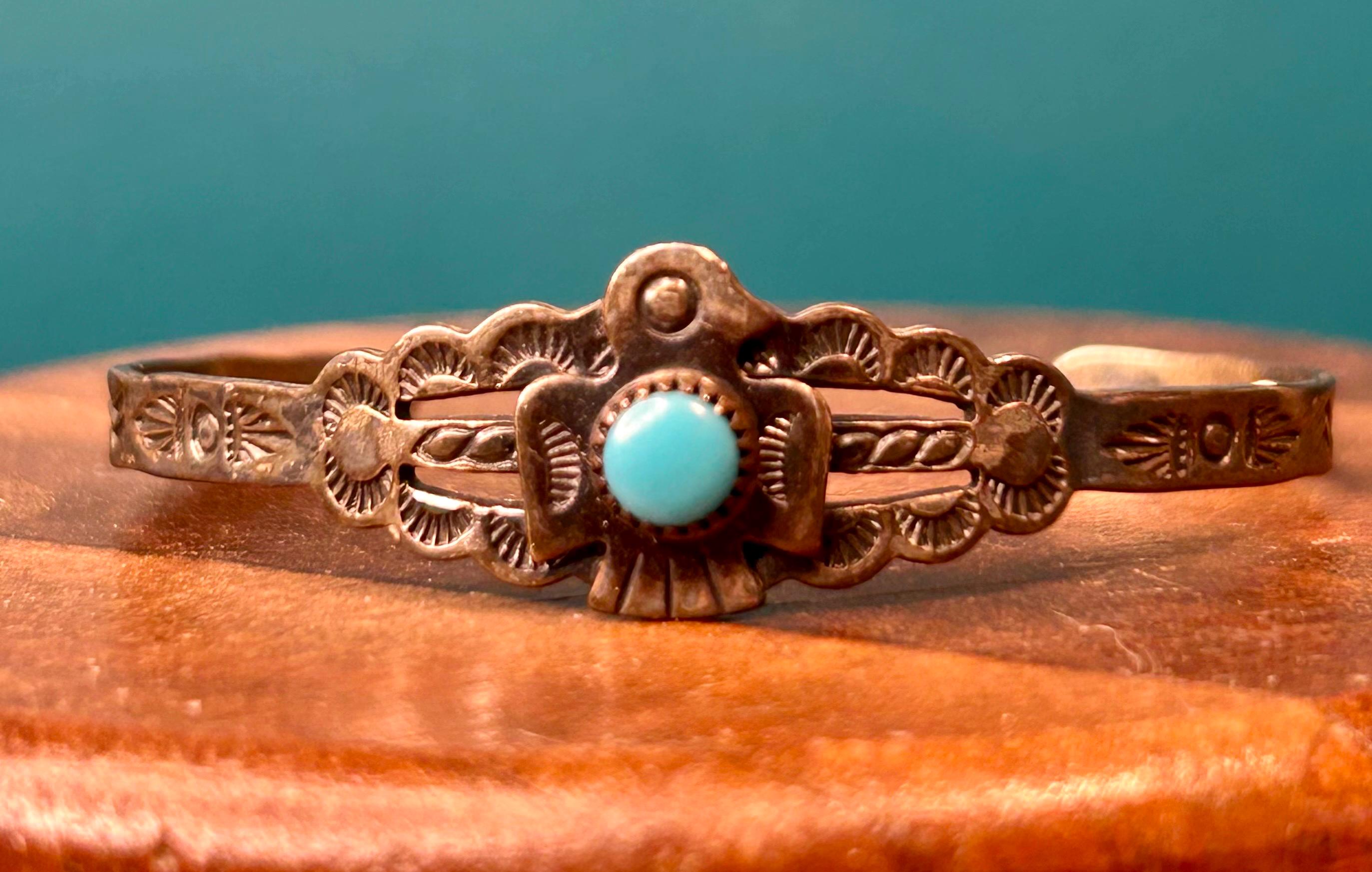 Sterling Silver Frank Harvey Trading Post Native American Bracelet