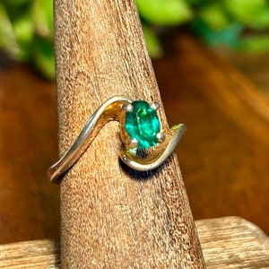 Espo 14k GE Ring Emerald Green Stone Vintage Retro Jewelry Gift image 3