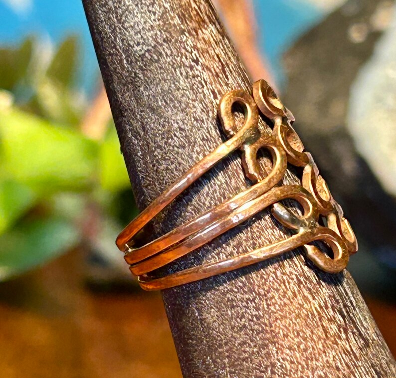 Handmade Copper Ring Vintage Retro Jewelry Unisex Gender Neutral Accessories image 6