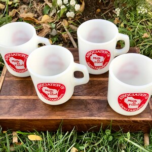 Vintage Galaxy Mug Set Milk Glass Association of Sanitarians Milk Food Wisconsin 1980s image 3