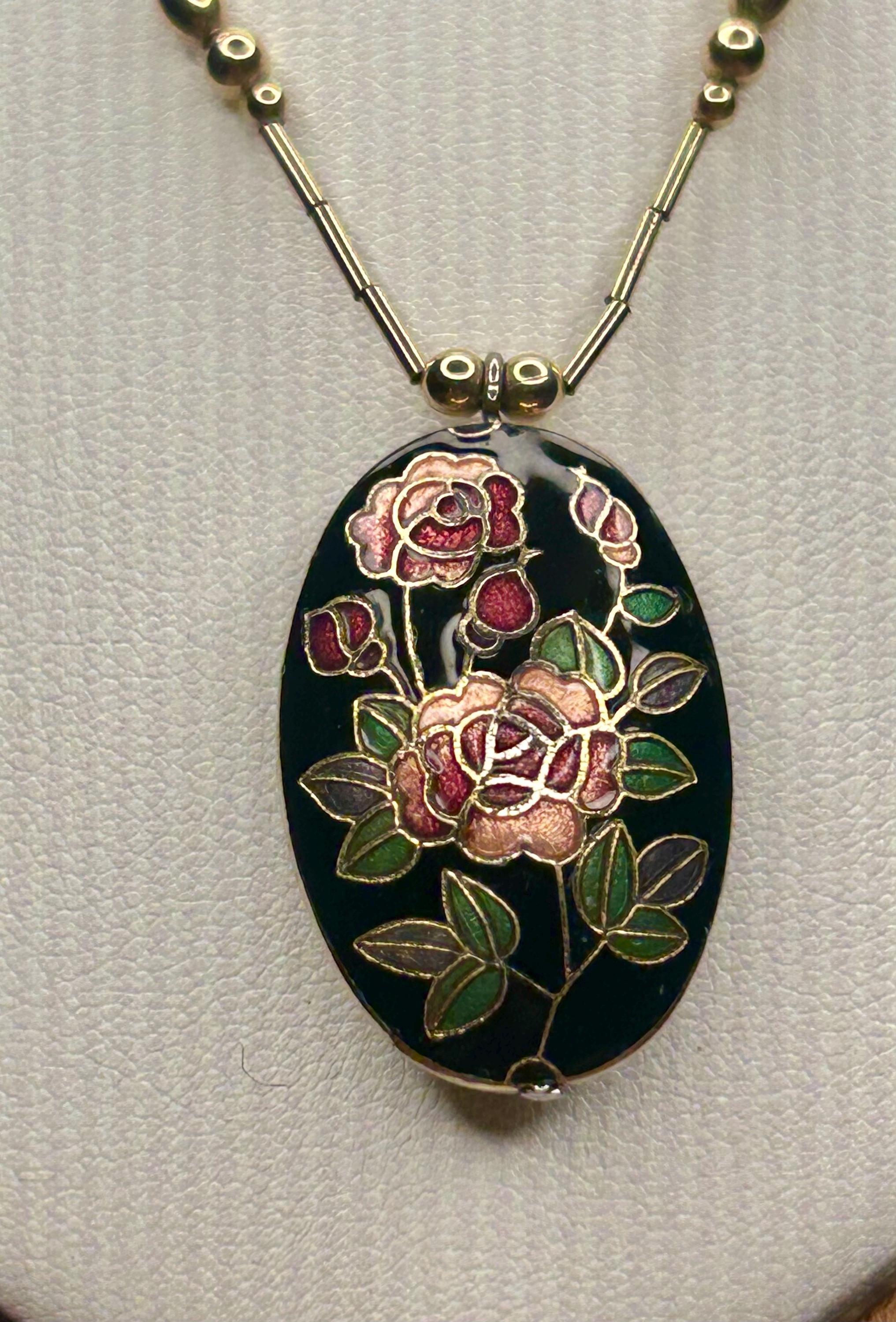 Red Cloisonne Pendant - Etsy