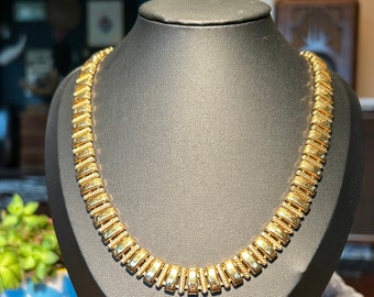 Vintage Napier Necklace Gold Tone Link Retro Fashion Jewelry