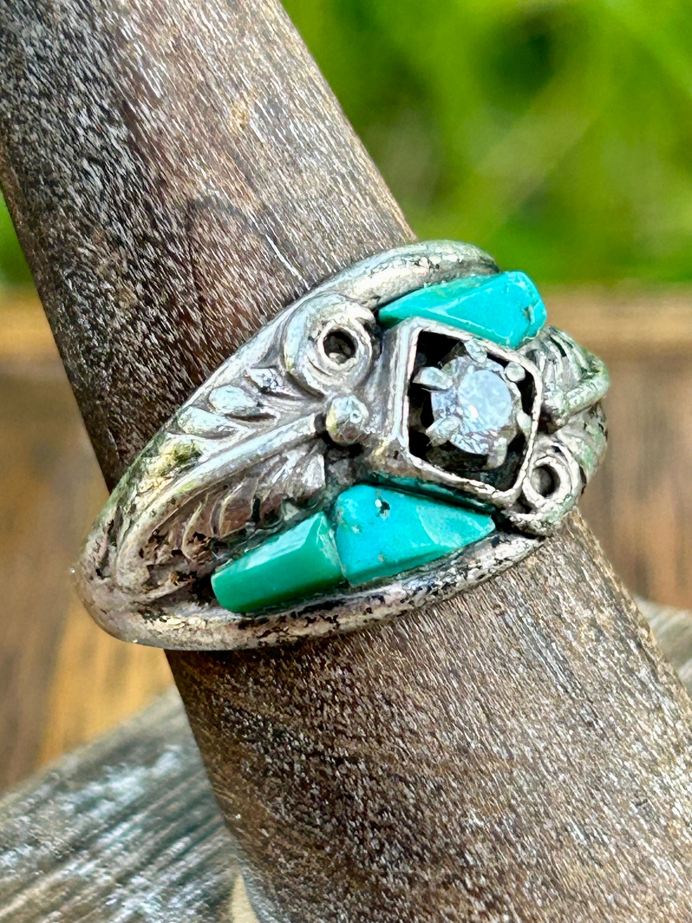Sterling Silver Turquoise Cubic Zirconia Ring Cheryl Wadsworth