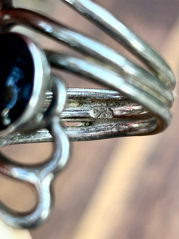 Sterling Silver Ring Black Onyx Gemstone Modern M… - image 9