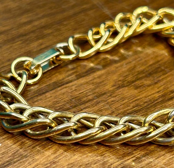 Chain Link Bracelet Cross Charm Gold Tone Metal R… - image 6