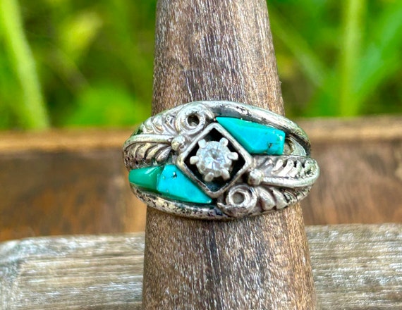 Sterling Silver Turquoise Cubic Zirconia Ring Cheryl Wadsworth