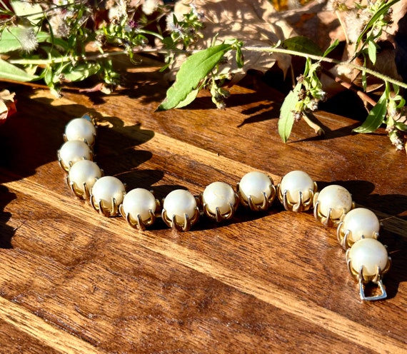 ヴィンテージフェイクパールブレスレットプロングセットレトロ