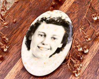 Antique Black And White Celluloid Photo Pocket Mirror Back 1930 1940s Vintage Photo photography