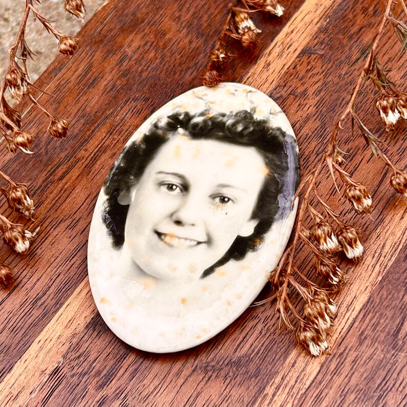 Antique Black And White Celluloid Photo Pocket Mirror Back 1930 1940s Vintage Photo photography image 1