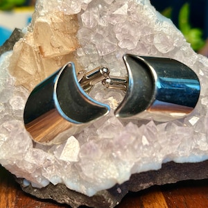 Vintage Mid Century Modern Cufflinks Modernist Retro Silver Tone Mens Jewelry gift