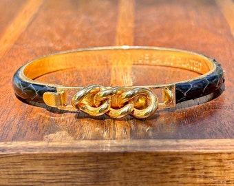 ブレスレットMade in Italy by GRETA 24ktf Signed Made In Italy By Greta Silver-tone White Snakeskin