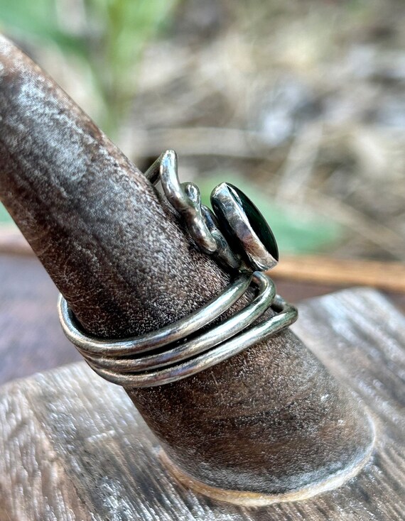 Sterling Silver Ring Black Onyx Gemstone Modern M… - image 6