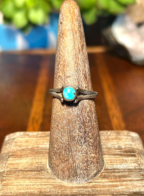 Sterling Silver Turquoise Ring Handmade Vintage R… - image 5