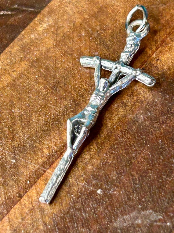 Tiny Delicate Crucifix Cross Jesus Religious Jewe… - image 1
