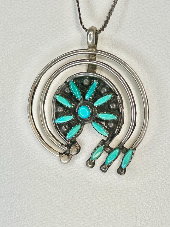 Detailed Vintage Native American Zuni Eleanor Weeka Turquoise Sterling Silver Link Bracelet Detailed Vintage Native American Zuni Eleanor Weeka Turquoise Sterling Silver Link Bracelet