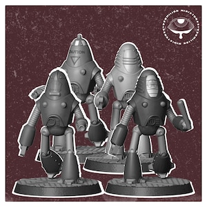 32mm Hardened Wasteland Defender Bot – Fallout RPG Mini | Post-Apocalyptic Figure | Vermilion Miniatures