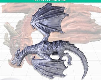 Dead Dragon | 32mm Scale D&D, Fallout, Wargame RPG Miniature | Tiny Furniture