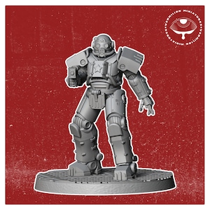 32mm Red Menace Heavy Armor – Fallout RPG Mini | Post-Apocalyptic Figure | Vermilion Miniatures