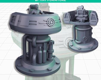 32mm Overseer's Desk & Platform Set – Fallout RPG Mini | Post-Apocalyptic Figure | Vermilion Miniatures