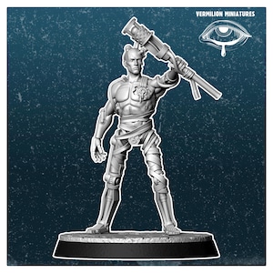 32mm Misty Island Android – Fallout RPG Mini | Post-Apocalyptic Figure | Vermilion Miniatures