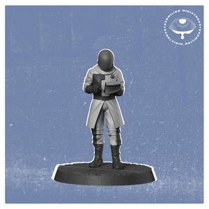 32mm Armored Collective Scientist – Fallout RPG Mini | Post-Apocalyptic Figure | Vermilion Miniatures