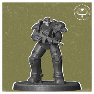 32mm Desert Patrol Soldier with Automatic Rifle – Fallout RPG Mini | Post-Apocalyptic Figure | Vermilion Miniatures