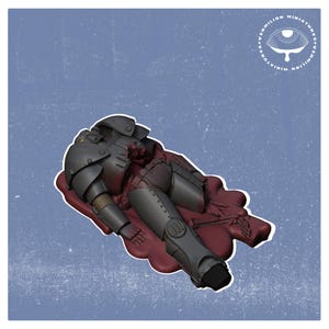 32mm Armored Collective Dead Soldier – Fallout RPG Mini | Post-Apocalyptic Figure | Vermilion Miniatures
