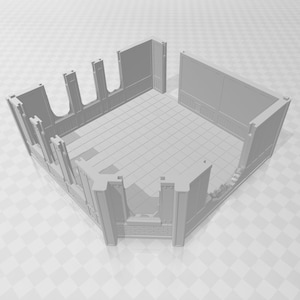 3D Printed Post-Apocalyptic Building Terrain - Ruined Second Floor Variant | 32mm Scale D&D, Fallout, Wargame RPG Miniature | M3 Studios