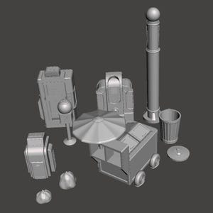 3D Printed Post-Apocalyptic ScatterTerrain | 32mm Scale D&D, Fallout, Wargame RPG Miniature | M3 Studios