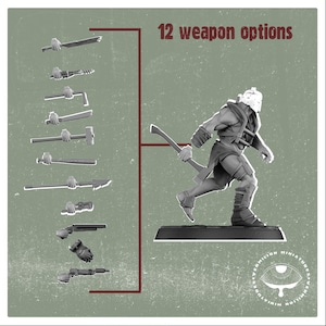 32mm Atomic Mutant Weapons Pack – Fallout RPG Mini | Post-Apocalyptic Figure | Vermilion Miniatures