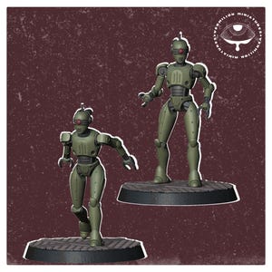 32mm Hardened Wasteland Strike Bot – Fallout RPG Mini | Post-Apocalyptic Figure | Vermilion Miniatures