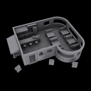 3D Printed Post-Apocalyptic Building Terrain - Diner | 20mm Scale Gaslands Style RPG Miniature | M3 Studios