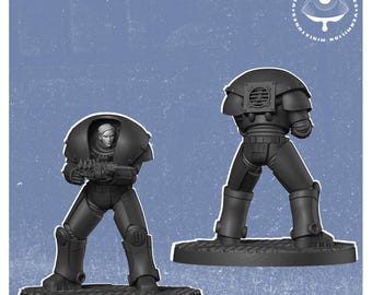 Post-Apocalyptic Armored Collective Soldier Miniature (32mm, Unpainted Resin)