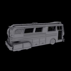 3D Printed Post-Apocalyptic Building Terrain - The Bus | 32mm Scale D&D, Fallout, Wargame RPG Miniature | M3 Studios