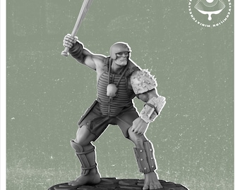 32 mm Atomic Mutant mit Baseballschläger – Fallout RPG Mini | Postapokalyptische Figur | Vermilion Miniaturen