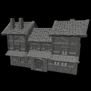 Terrain constructible fantastique imprimé en 3D - Maison politique | Miniature D&D à l&#39;échelle 32 mm, Pathfinder, Wargame RPG | La forge des joueurs