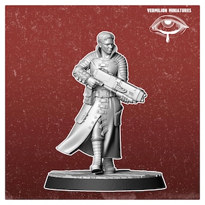 32mm Wastelander Replicant Hunter – Fallout RPG Mini | Post-Apocalyptic Figure | Vermilion Miniatures