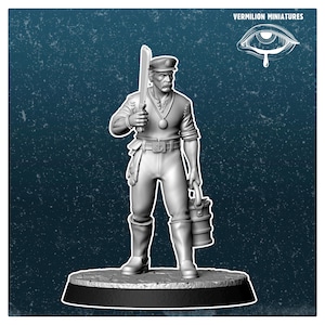 32mm Misty Island Captain – Fallout RPG Mini | Post-Apocalyptic Figure | Vermilion Miniatures