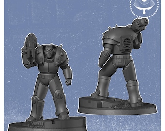 32mm Armored Collective Soldier – Fallout RPG Mini | Post-Apocalyptic Figure | Vermilion Miniatures