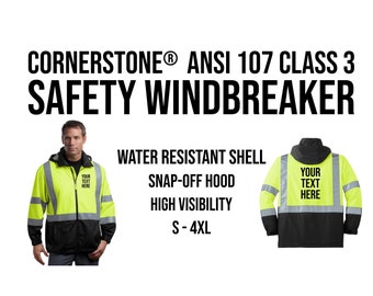 CornerStone® - ANSI 107 Class 3 Safety Windbreaker, High Visibility, Construction Jacket CSJ25