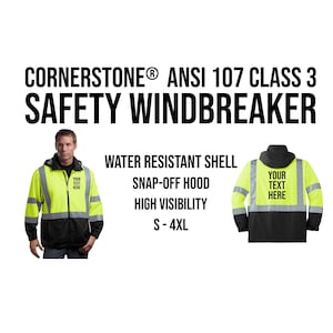 CornerStone® - ANSI 107 Class 3 Safety Windbreaker, High Visibility, Construction Jacket CSJ25