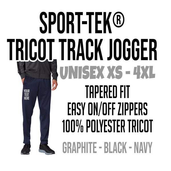 Sport-Tek ® Tricot Track Jogger, 100% Polyester, Tapered Fit, Custom Jogger, Custom Track Pants, PST95