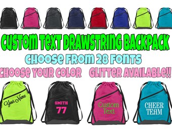 Custom Cinch Bag, Team Bag, Personalized Bag, Sports Bag, Personalized Cinch Bag, Custom Drawstring Backpack