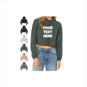 BELLA+CANVAS ® Women’s Sponge Fleece Cropped Fleece Hoodie, Crop Hoodie, Custom Crop Hoodie BC7502