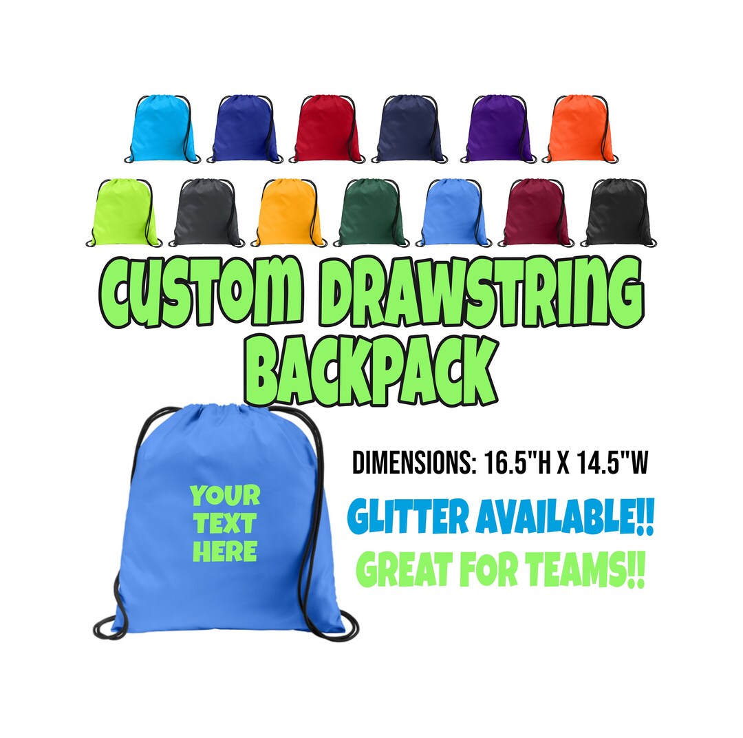 Custom Team Bag, Custom Drawstring Bag, Personalized Bag, Cinch Bag