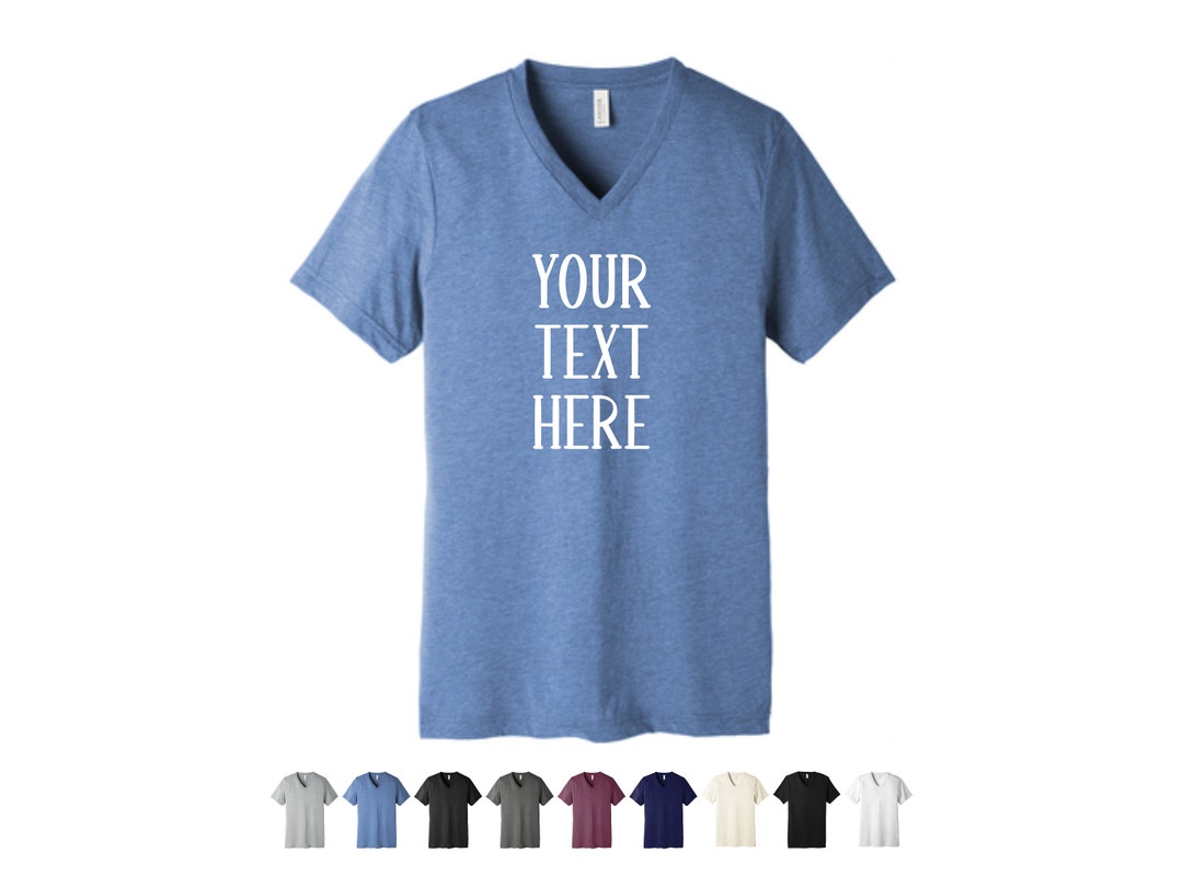 Personalized V-neck Shirt, Custom V-neck Shirt, BELLA+CANVAS Unisex ...