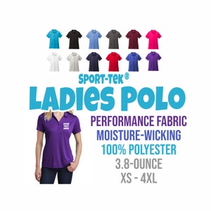 Custom Ladies Polo, Sport-Tek Ladies Polo, Ladies Performance Polo, Uniform Shirt, Custom Women's Polo  LST550